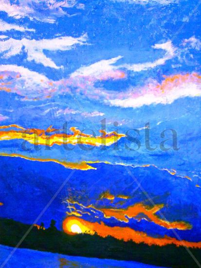 anochecer en bolivia Oil Canvas Landscaping