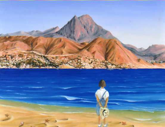 Irene frente al mar Oil Canvas Landscaping