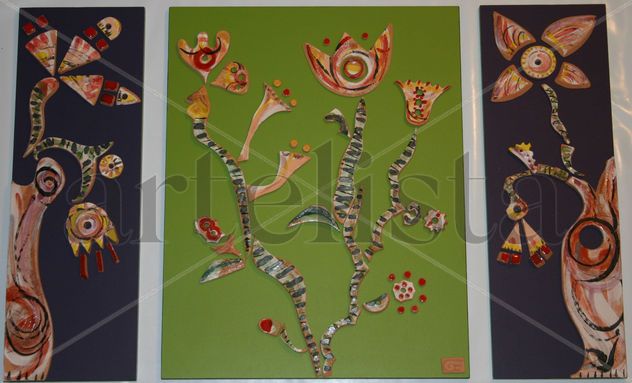 Triptico de flores