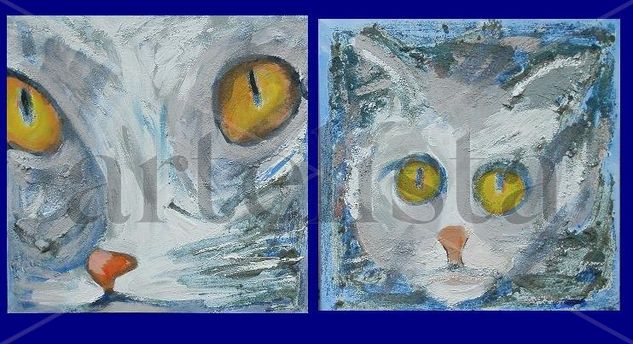 Gato 3 y 4 Acrylic Canvas Animals