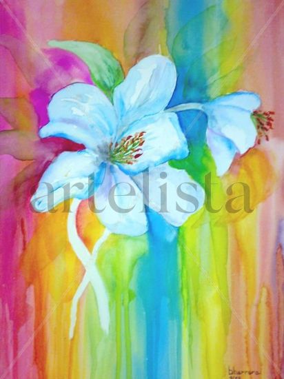 Arcoiris... Watercolour Paper Floral Painting