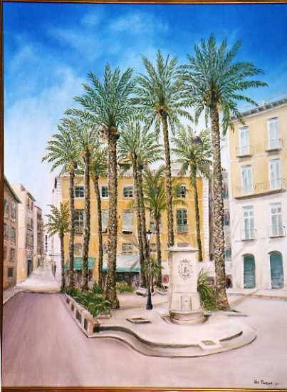 Plaza de la Santa Faz Oil Canvas Landscaping