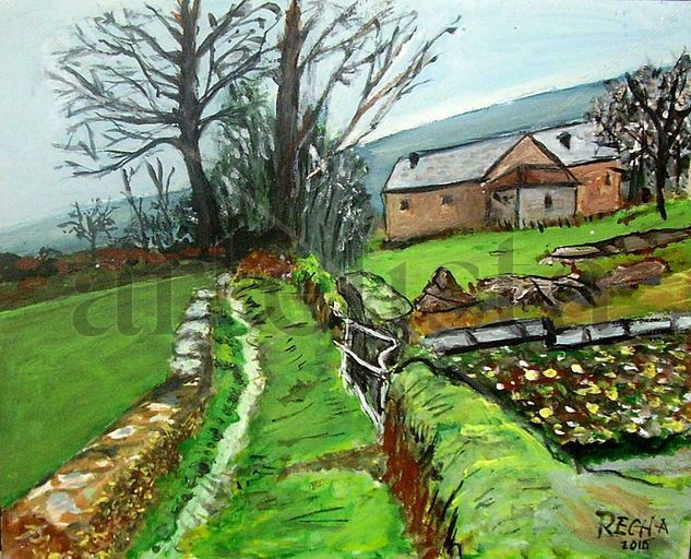 CAMINO RURAL EN INVIERNO Acrylic Canvas Landscaping