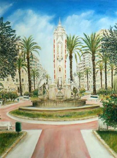 Plaza de los Luceros Oil Canvas Landscaping