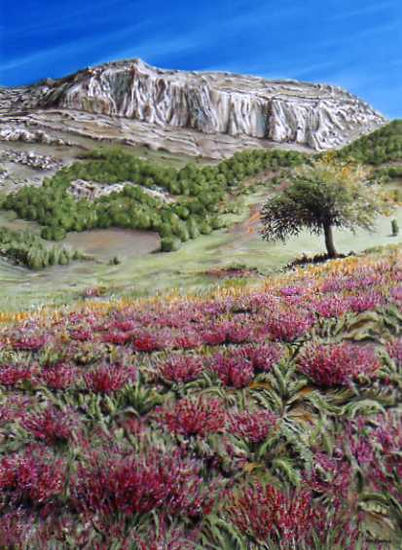 Campo de brezo Óleo Lienzo Paisaje