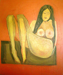 Mujer Naranja 110x130