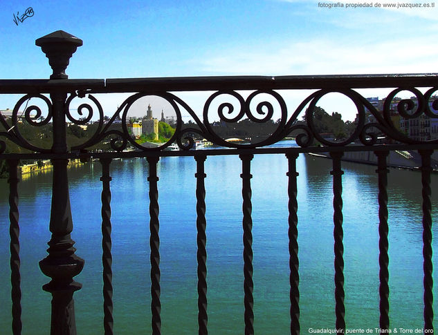 guadalquivir, puente de Triana & torre del oro-2 Viajes Color (Digital)