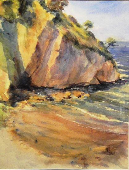 Cala en Asturias. Watercolour Paper Marine Painting