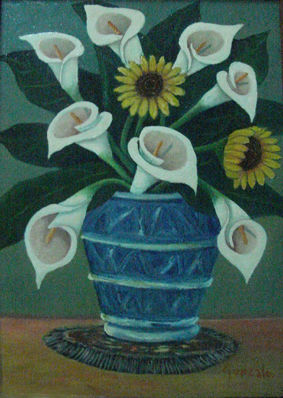 Ocho Alcatraces Con dos girasole