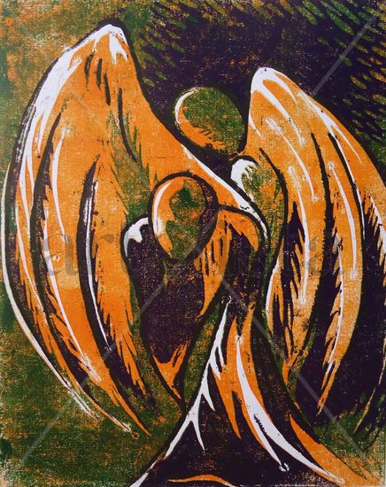 angeles Woodcut