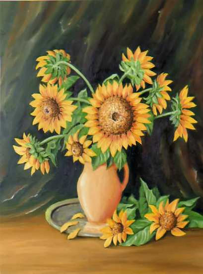 Girasoles Oil Canvas Landscaping