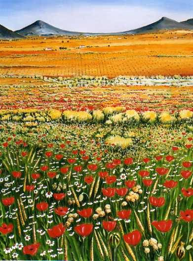 Amapolas camino de Villena Oil Canvas Landscaping