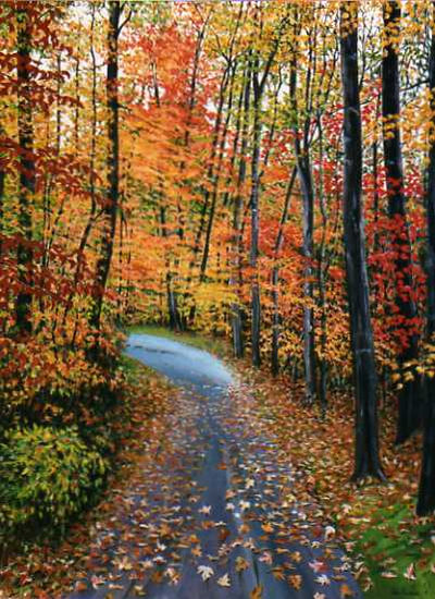 Camino en otoño Oil Canvas Landscaping