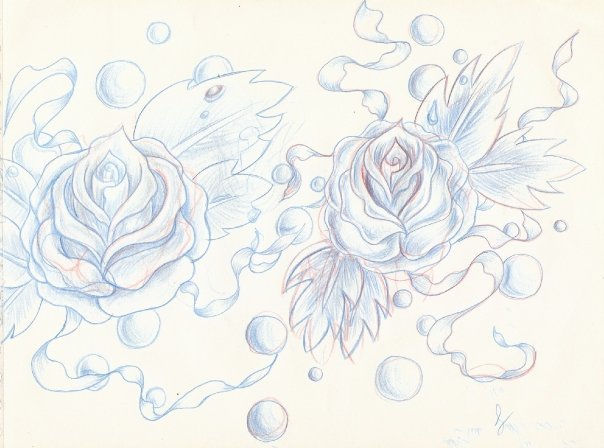 rosas y burbujas Pencil