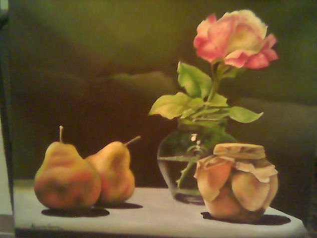 Bodegón con Peras Oil Canvas Still Life Paintings