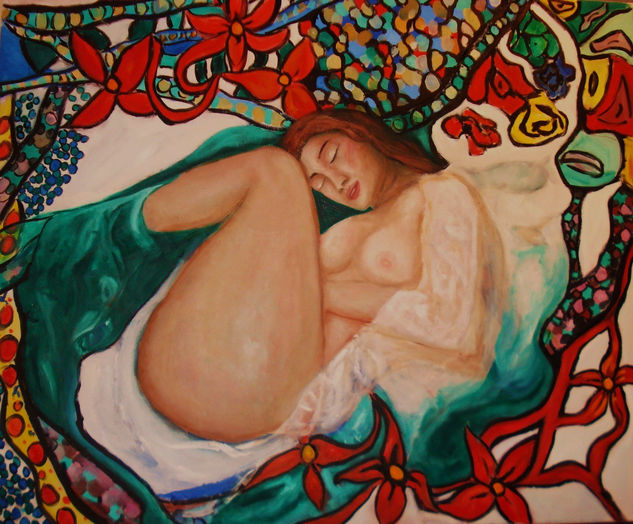 Serenidad envuelta Oil Canvas Figure Painting