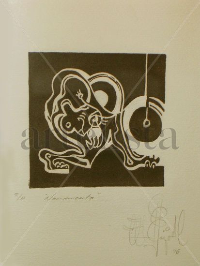 Nacimiento Linocut