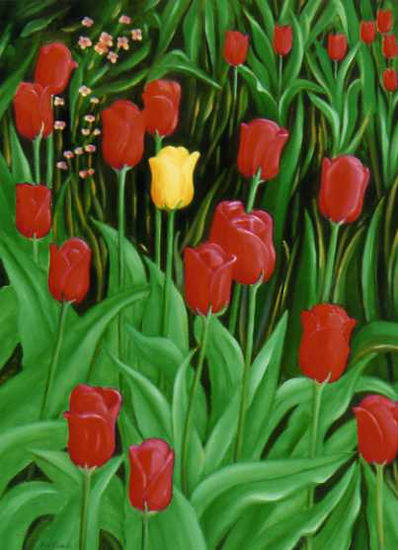 Tulipanes Oil Canvas Landscaping