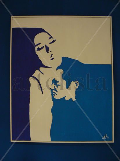 EL AMOR ES AZUL Acrylic Canvas Portrait