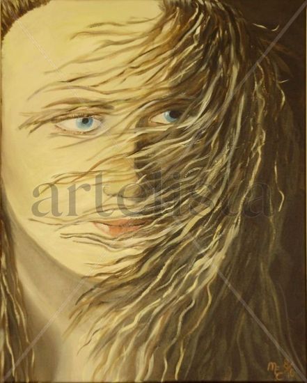 Blue-eyed Fanning Acrylic Canvas Portrait