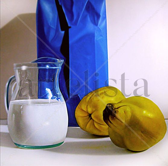 Blanco sobre amarillo y azul Oil Canvas Still Life Paintings