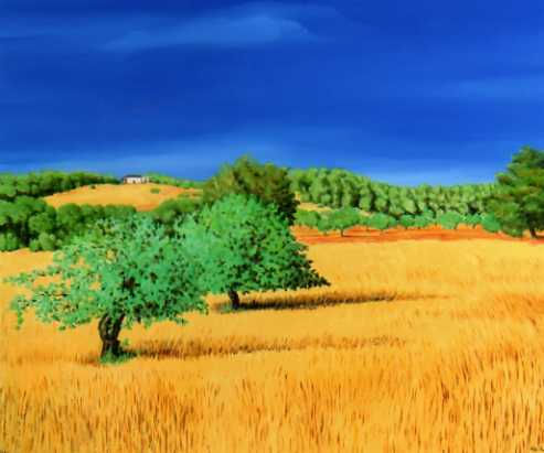 Azules y ocres Oil Canvas Landscaping