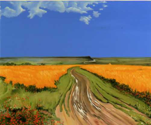 Camino y trigo Oil Canvas Landscaping