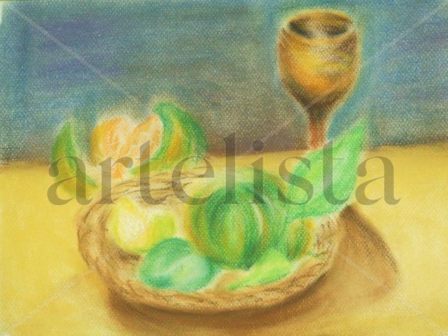 Frutas Pastel Paper Still Life Paintings