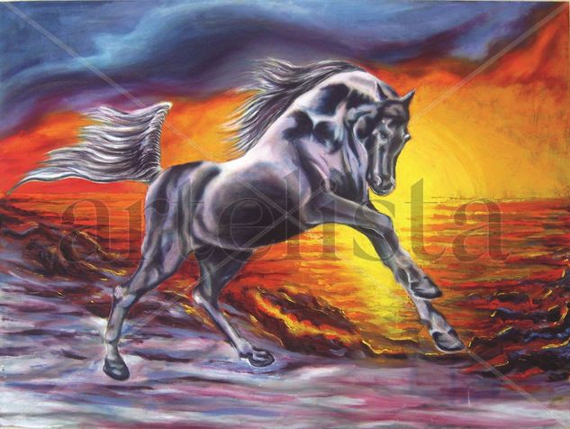 CABALLO Y MAR Oil Canvas Landscaping