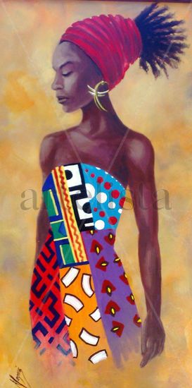 AFRICANA Acrylic Panel Figure Painting