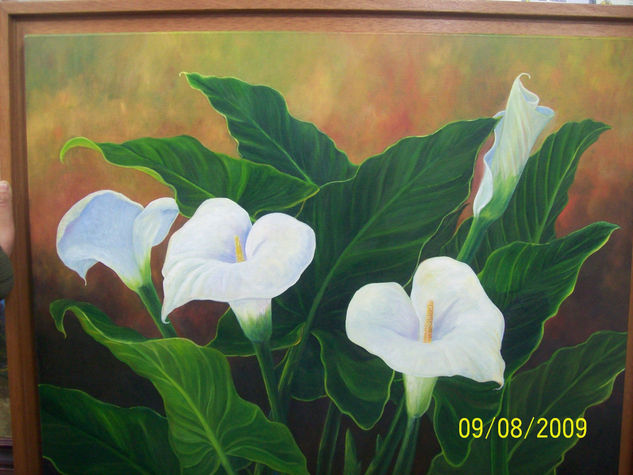 flores de jarro Oil Canvas Landscaping