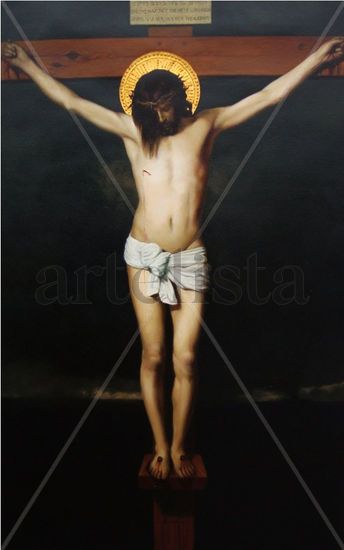 Cristo Crucificado Óleo Lienzo Figura