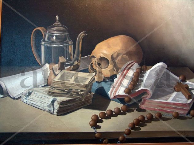 calavera y libros