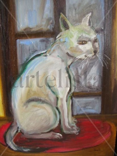 Gato pelado (sfinkx) Óleo Tabla Animales