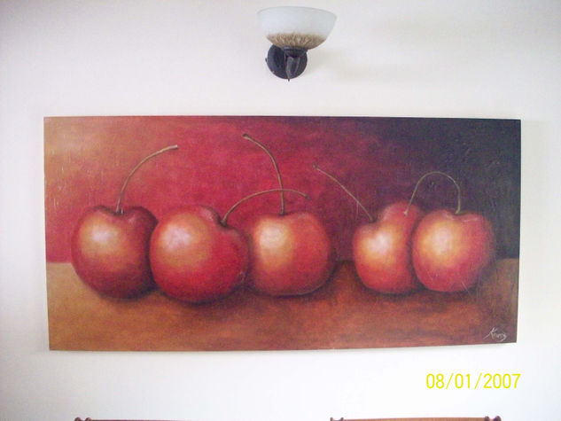 Cereza Oil Panel Still Life Paintings