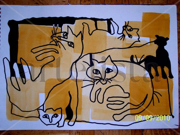 Poes/Cats Mixed Media