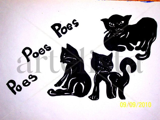 Poes/ Cats Mixed Media