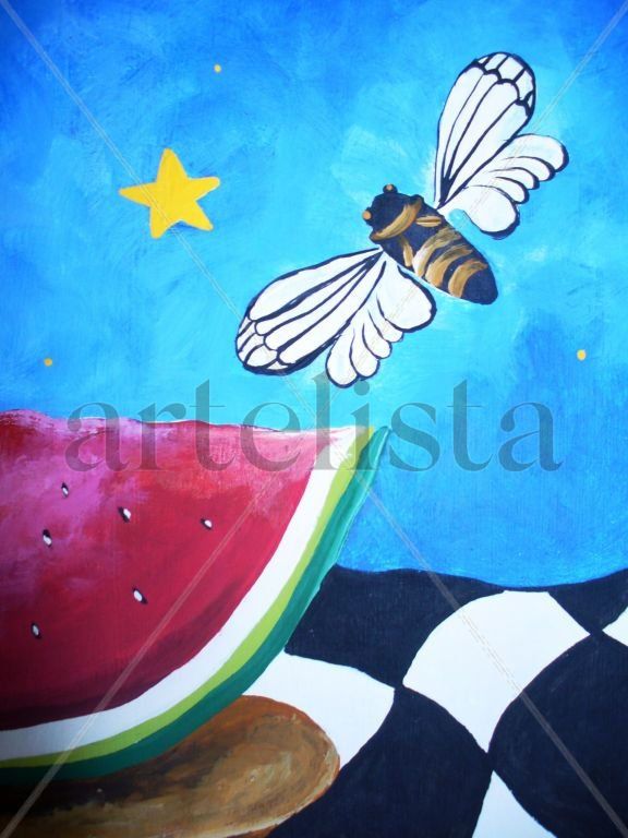Sandia y cigarra (detalle)