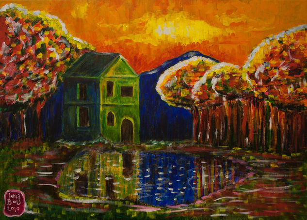 La casa verde (remake 2010) Media Mixta Lienzo Paisaje