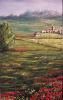 Paisaje con amapolas