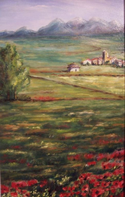Paisaje con amapolas