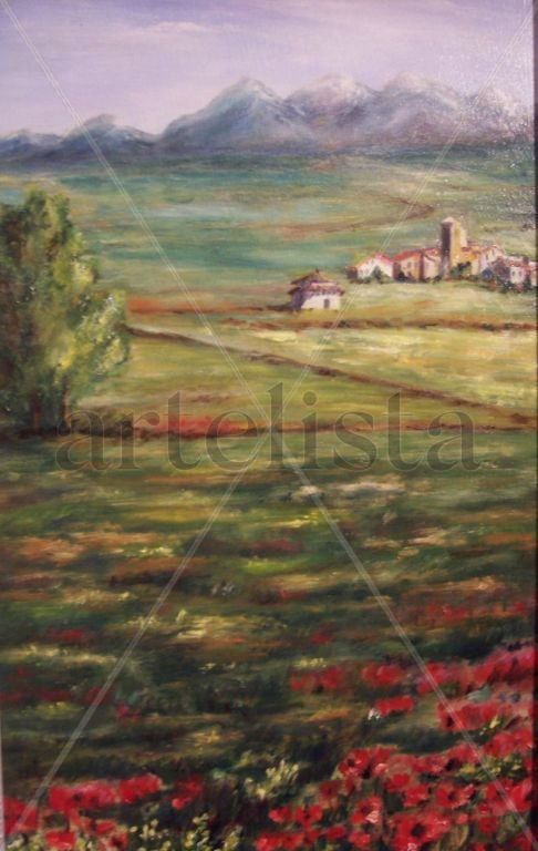 Paisaje con amapolas