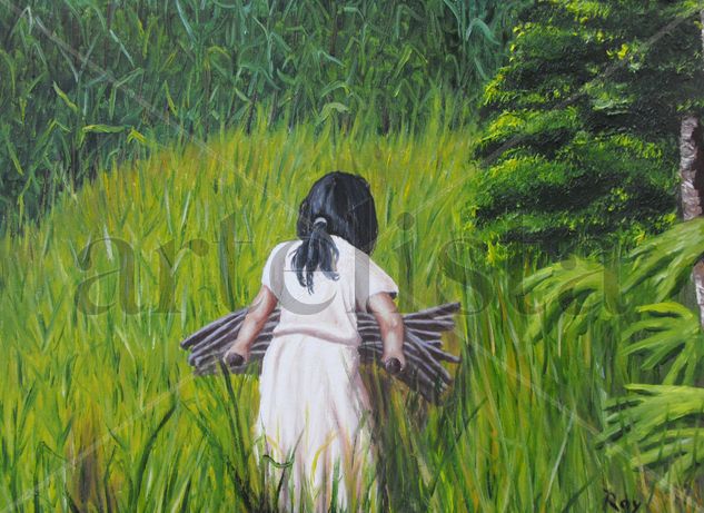 la niña del maiz Oil Canvas Landscaping