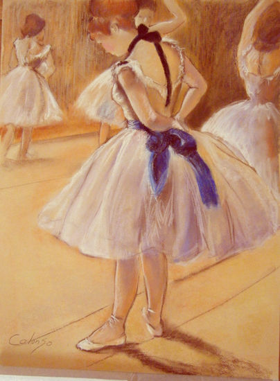 bailarina Pastel Paper Figure Painting