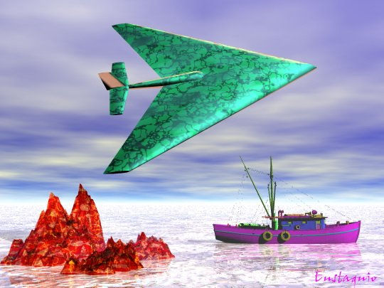 Avión espía y barco, (Spy plane and boat)