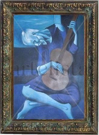 copia de picasso el viejo guitarrista en azul Óleo Lienzo Paisaje