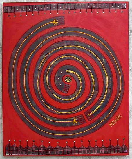 LA SERPIENTE ROJA Acrylic Canvas Animals