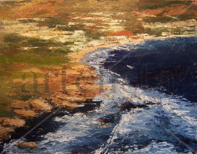 Paisaje con mar 1 Oil Canvas Landscaping