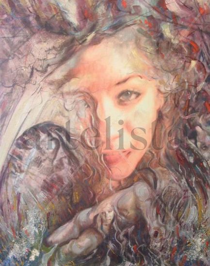 ANTIGONA Oil Textile Portrait