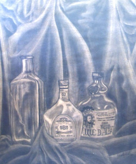 BOTELLAS Graphite Paper Still Life Paintings